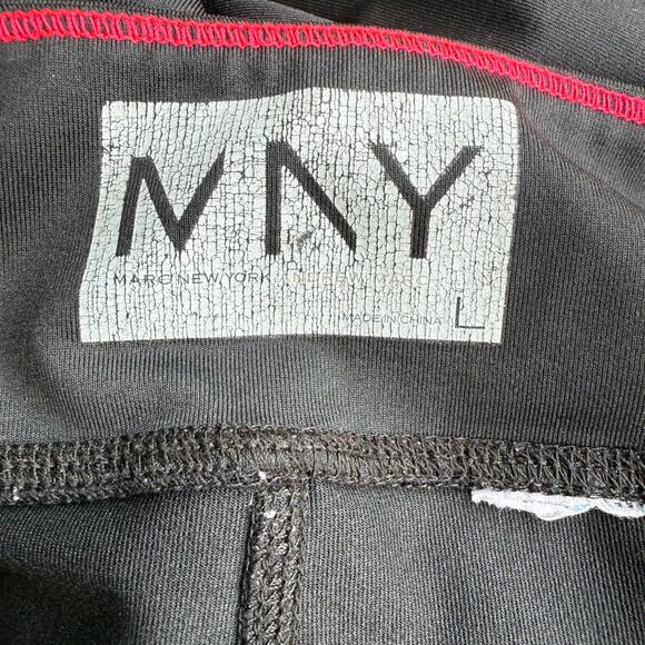 Marc NY Cropped Workout Pants Womens Large Black Red Crossfit Gym Activewear - Picture 5 of 8